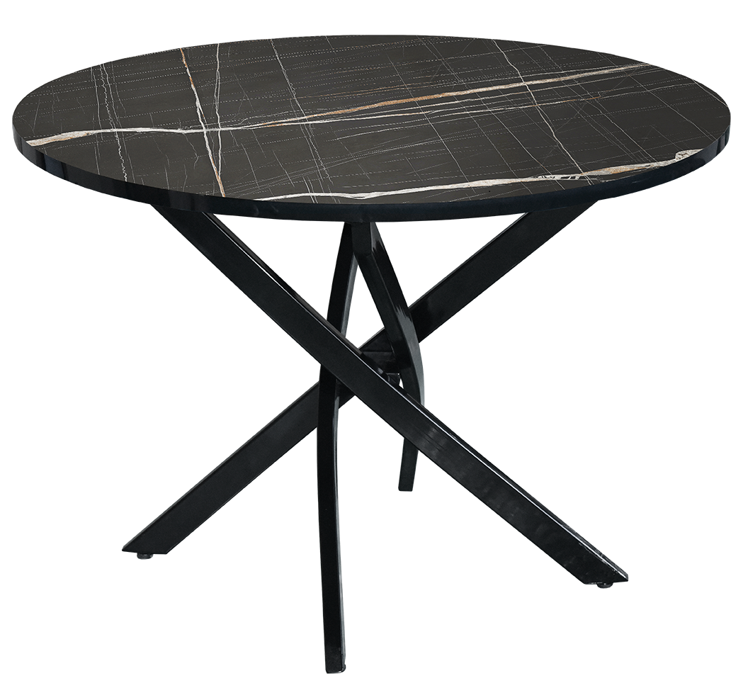 Stół okrągły Loft kamień jedwabny czarny – brak w magazynie